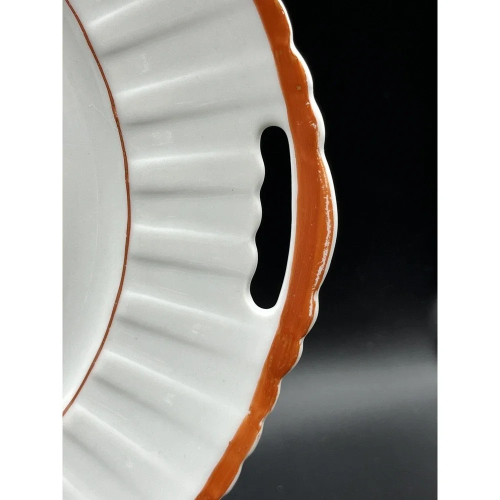 Vintage Geisha Asian Porcelain Plate w Handles 10